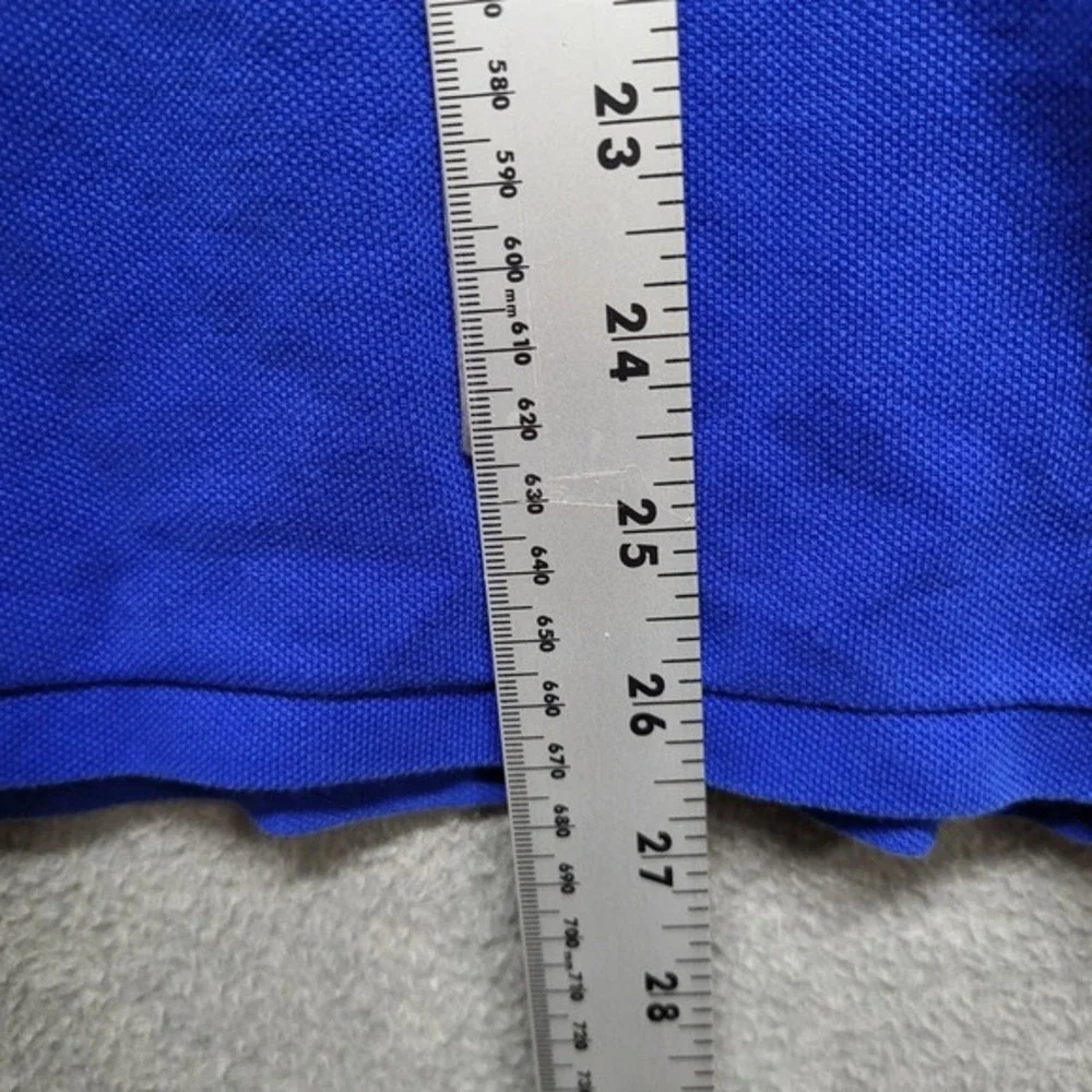 Polo Top Look Men Polo Shirt XL Blue Custom‎ Slim Fit Logo Short Sleeve Collar